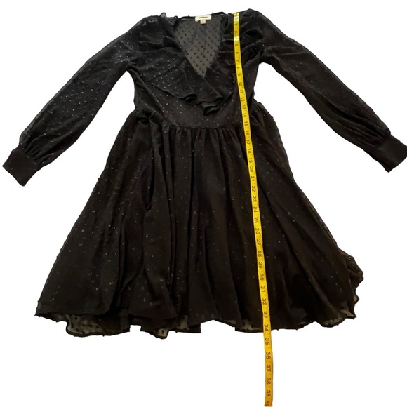 Gorgeous L’Agence Swiss Dot Long Sleeve Black Chiffon Mini Dress 2 whimsygoth - Picture 11 of 12